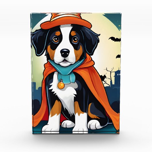 Berner Mountain Dog Puppy Halloween Fotoblokken (Voorkant)