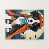 Berner Mountain Dog Puppy Halloween Legpuzzel (Horizontaal)
