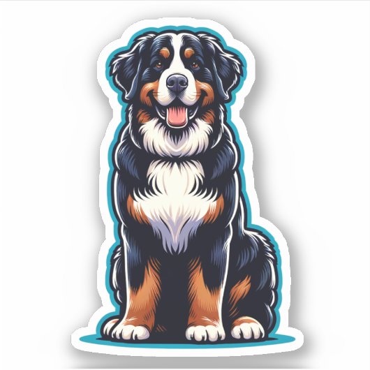 Berner Mountain Dog Waterdichte Sticker (Voorkant)