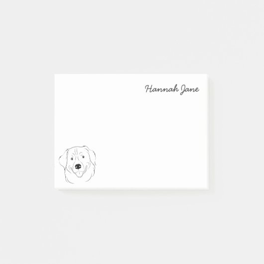 Berner Mountain Dog Zwart & Wit Gepersonaliseerd Post-it® Notes (Voorkant)