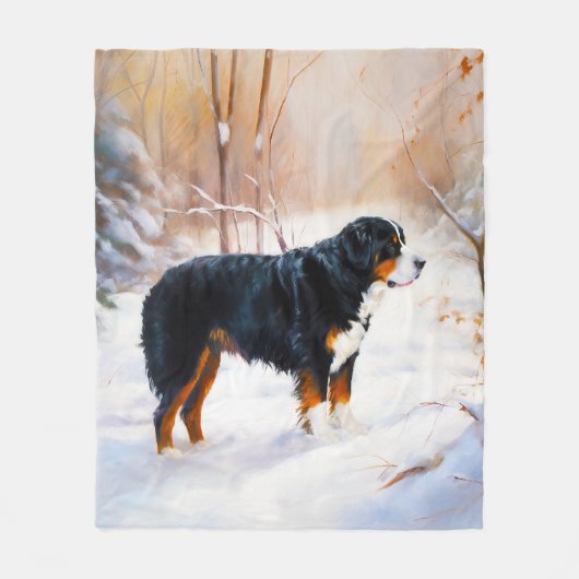 Berner Mountain liet het sneeuwen Kerstmis Fleece Deken (Voorkant)