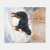 Berner Mountain liet het sneeuwen Kerstmis Fleece Deken (Voorkant (Horizontaal))