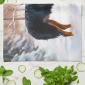 Berner Mountain liet het sneeuwen Kerstmis Theedoek (Gevouwen)