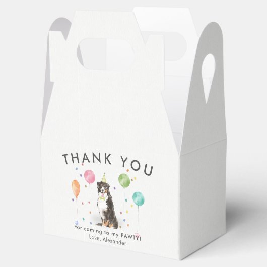 Berner Mountain Puppy Dog Verjaardag Dank u Bedankdoosjes (Geopend)