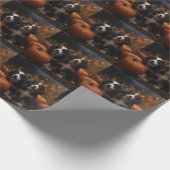 Berner Mountain Puppy Herfst Delight Pompoen Cadeaupapier (Hoek)