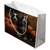 Berner Mountain Puppy Herfst Delight Pompoen Groot Cadeauzakje (Achterkant Gekanteld)