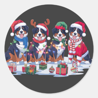 Berner Mountain Santa hat gewei elf Kerstmis Ronde Sticker