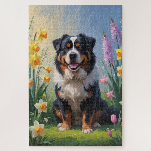 Berner Mountain Spring bloemen schilderen Legpuzzel (Verticaal)