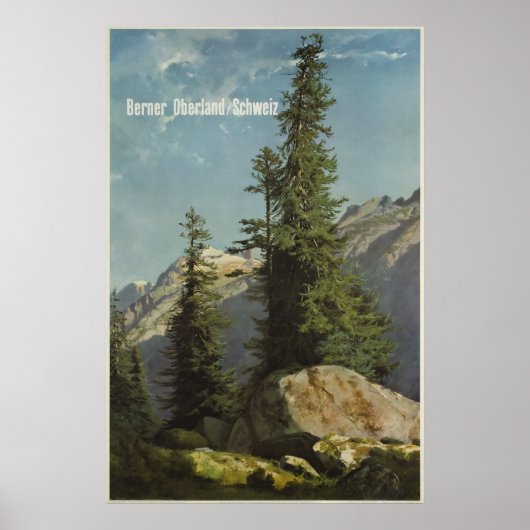 Berner Oberland, Schweiz, Travel Ski Poster (Voorkant)