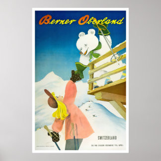Berner Oberland, Suisse, Affiche de ski