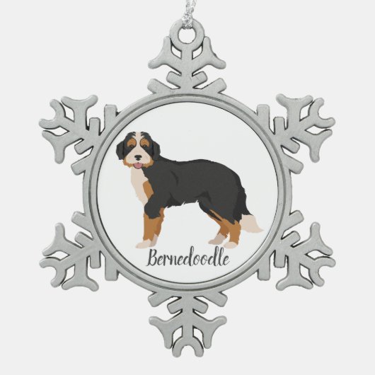 Berner Poedel mix, Bernedoodle Kerst Ornament (Voorkant)