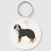 Berner Poedel mix, Bernedoodle Kerst Ornament Sleutelhanger (Achterkant)