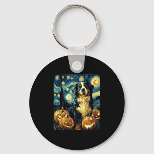 Berner Schattigee Hond Halloween Jack O Lantern Sleutelhanger