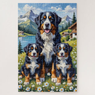 Berner Sennenhond Alpenweide Kunst Legpuzzel
