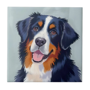 Berner Sennenhond Aquarel Schilderij Tegeltje