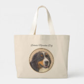 Berner Sennenhond Berner Schilderen Schattigee Pet Grote Tote Bag (Achterkant)