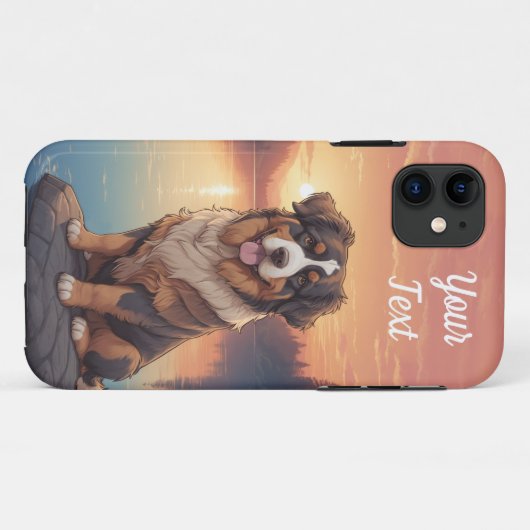Berner Sennenhond bij het meer Case-Mate iPhone Case (Achterkant (horizontaal))