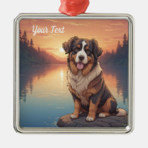 Berner Sennenhond bij het meer