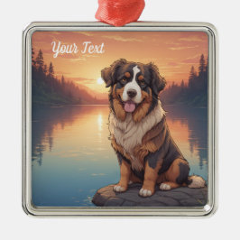 Berner Sennenhond bij het meer Metalen Ornament