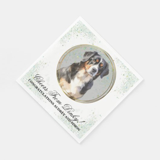Berner Sennenhond bruiloft servetten (Hoek)