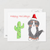 Berner Sennenhond Cactus Kerstmis Feestdagenkaart (Voorkant / Achterkant)