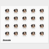 Berner Sennenhond Dank u Ronde Sticker (Vel)