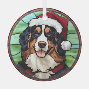 Berner Sennenhond Gebrandschilderde Glas Kerstmis Ornament