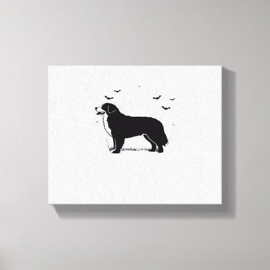 Berner Sennenhond – Halloween Moon Silhouette O Canvas Afdruk (Voorkant)