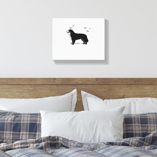 Berner Sennenhond – Halloween Moon Silhouette O Canvas Afdruk (Insitu (Slaapkamer))