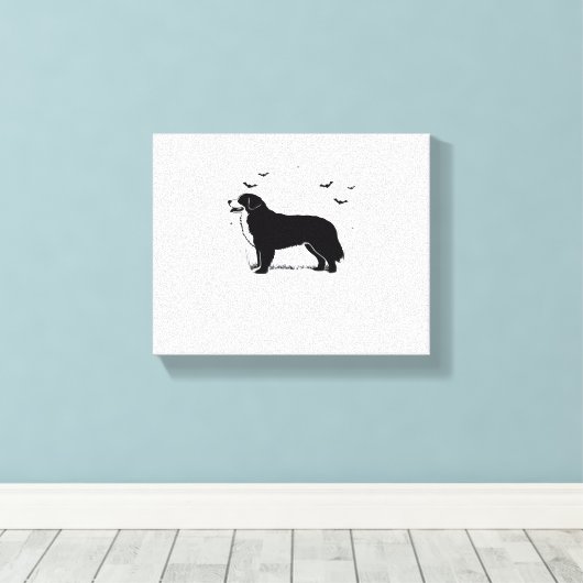 Berner Sennenhond – Halloween Moon Silhouette O Canvas Afdruk (Insitu (Houten vloer))