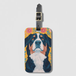 Berner Sennenhond illustratie Bagagelabel