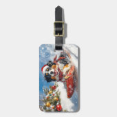 Berner Sennenhond in Sledge Kerstmis Bagagelabel (Voorkant verticaal)