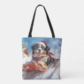 Berner Sennenhond in Sledge Kerstmis Draagtas (Achterkant)