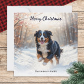 Berner Sennenhond in Waterverf met kerst Feestdagenkaart