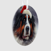 Berner Sennenhond, Kerstman Hond, Kerstmis Ornament (voorkant)
