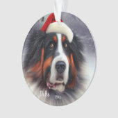 Berner Sennenhond, Kerstman Hond, Kerstmis Ornament (voorkant)