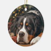 Berner Sennenhond Kerstmis Keramisch Ornament (Links)
