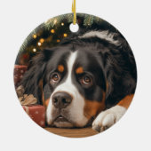 Berner Sennenhond Kerstmis Keramisch Ornament (Achterkant)