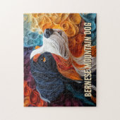 Berner Sennenhond Papier Quilling Kunstportret Legpuzzel (Verticaal)