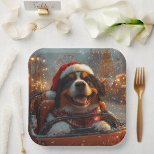 Berner Sennenhond Roller Onderzetter Kerst Papieren Bordje