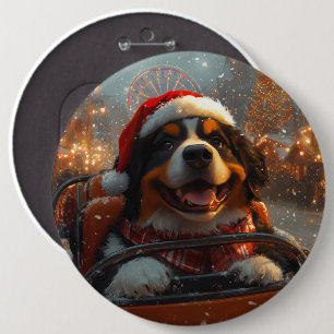 Berner Sennenhond Roller Onderzetter Kerst Ronde Button 6,0 Cm