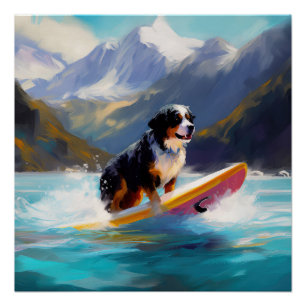 Berner Sennenhond Strand Surfschilderkunst Perfect Poster