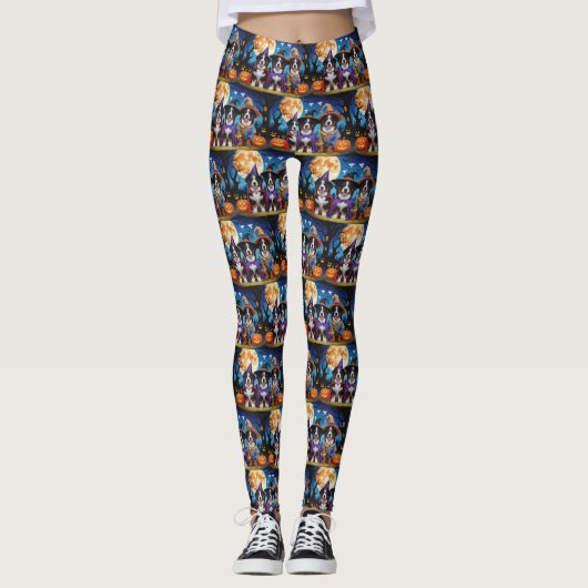 Berner Sennenhonden Pompoen Halloween Grappig Leggings (Voorkant)
