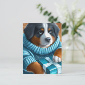 Berners Sennenhond met blauwe ogen met cadeau Briefkaart (Staand voorkant)