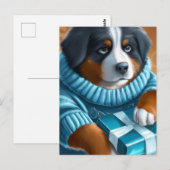 Berners Sennenhond met blauwe ogen met cadeau Briefkaart (Voorkant / Achterkant)