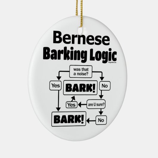 Bernese Barking Logic Keramisch Ornament (Rechts)