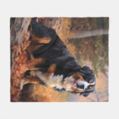 Bernese Berg in de herfst Bladeren vallen inspirer Fleece Deken (Voorkant (Horizontaal))
