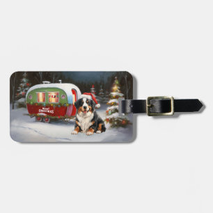 Bernese Berg Karavaan Kerst Avontuur Bagagelabel
