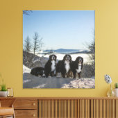 Bernese Berghond Groep Canvas Afdruk (Insitu (Woonkamer))
