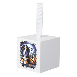 Bernese Berghond Halloween Kubus Ornament